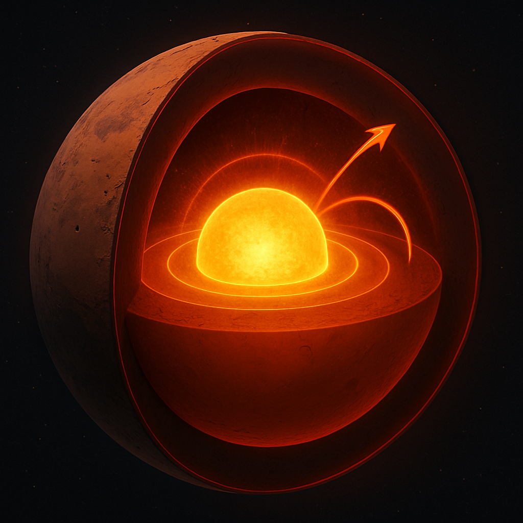 화성의 고체 내핵 상상도