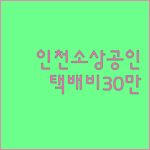 인천광역시 소상공인 택배비 지원 혜택..