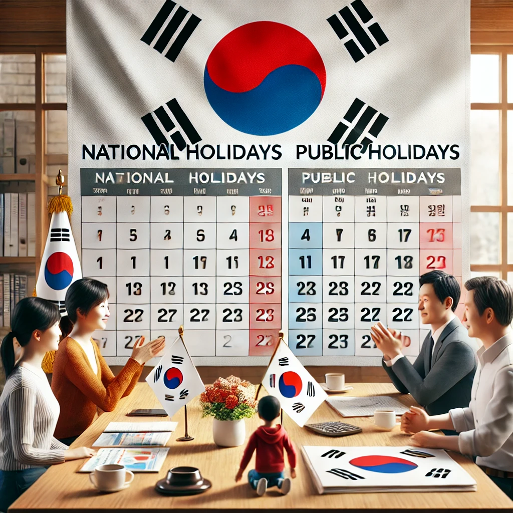 국경일과 공휴일 차이를 설명하는 실사화된 이미지