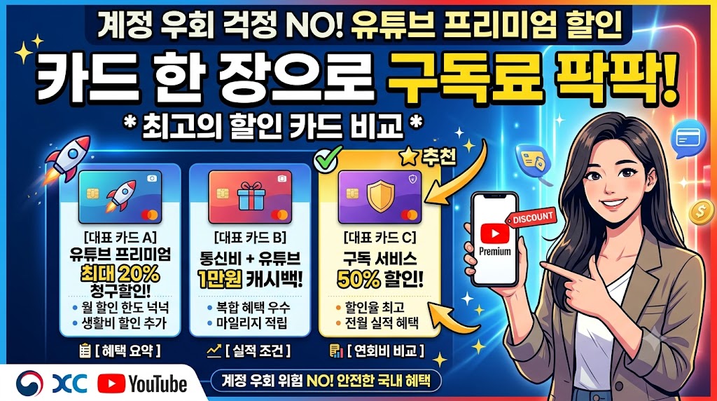 유튜브 프리미엄 할인 신용카드 비교