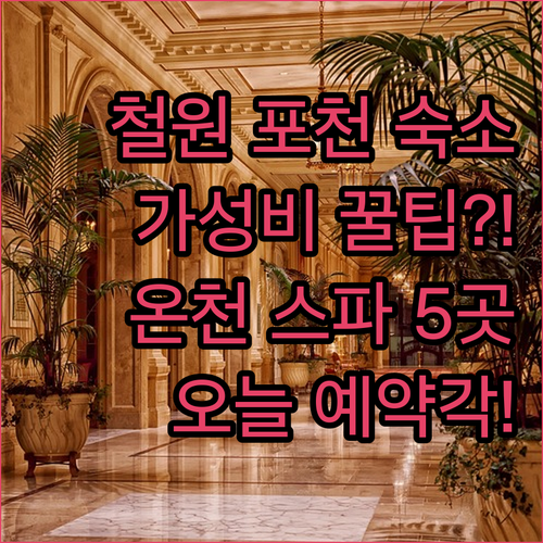 철원 포천 숙소 5곳 완벽 비교 가성..