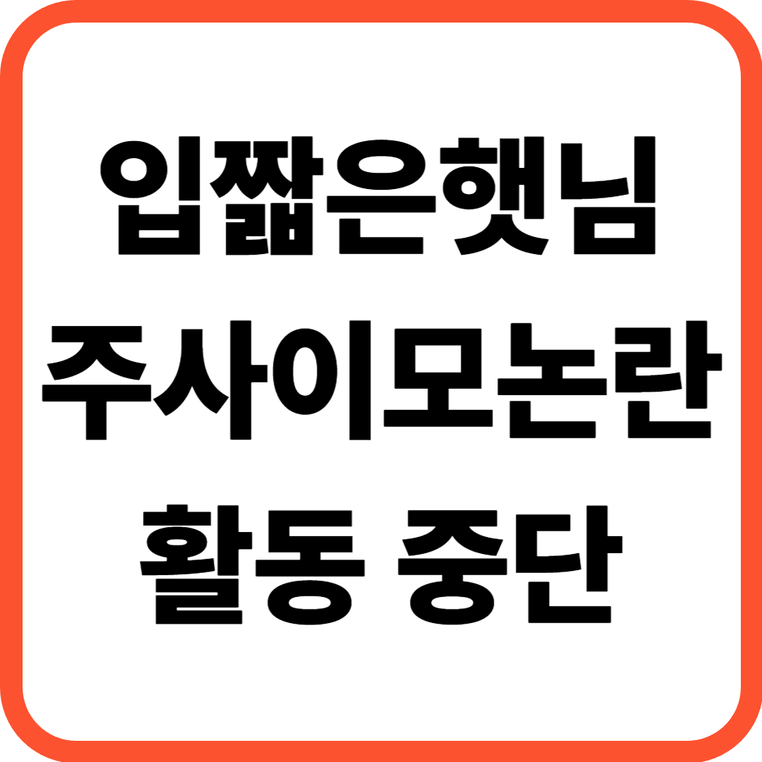 입짧은햇님도 &lsquo;주사이모&rsquo; 논란&hellip;불법 의료 의혹에 활동 중단 선언