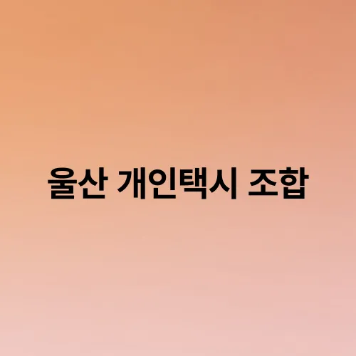 울산 개인택시 조합