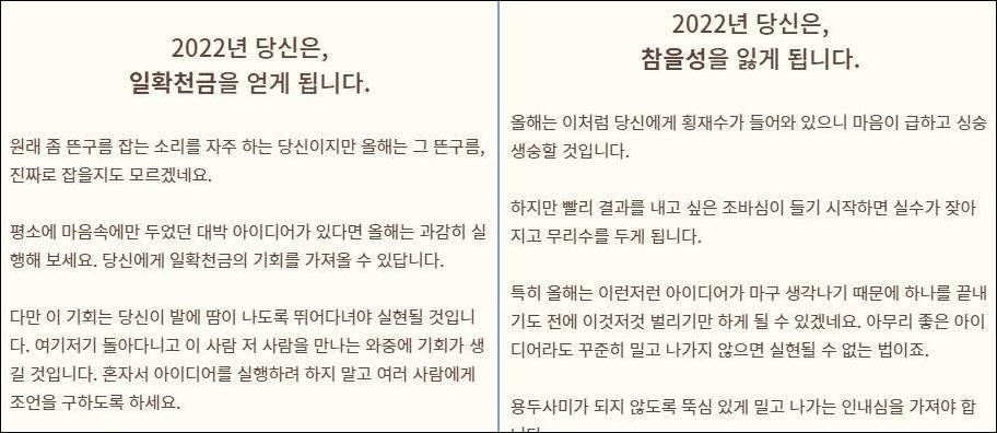 2022년 신년운세