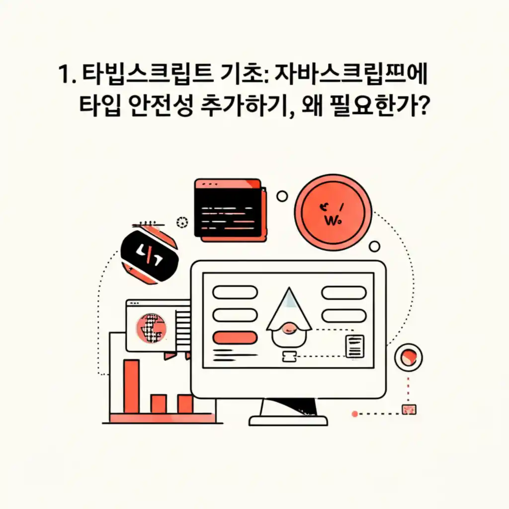 타입스크립트가 자바스크립트에 타입 안전성을 추가하여 잠재적 오류를 줄이는 과정을 보여줍니다.