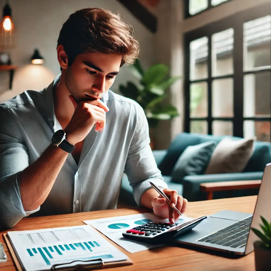 신중하게-재테크-계획을-세우는-남성