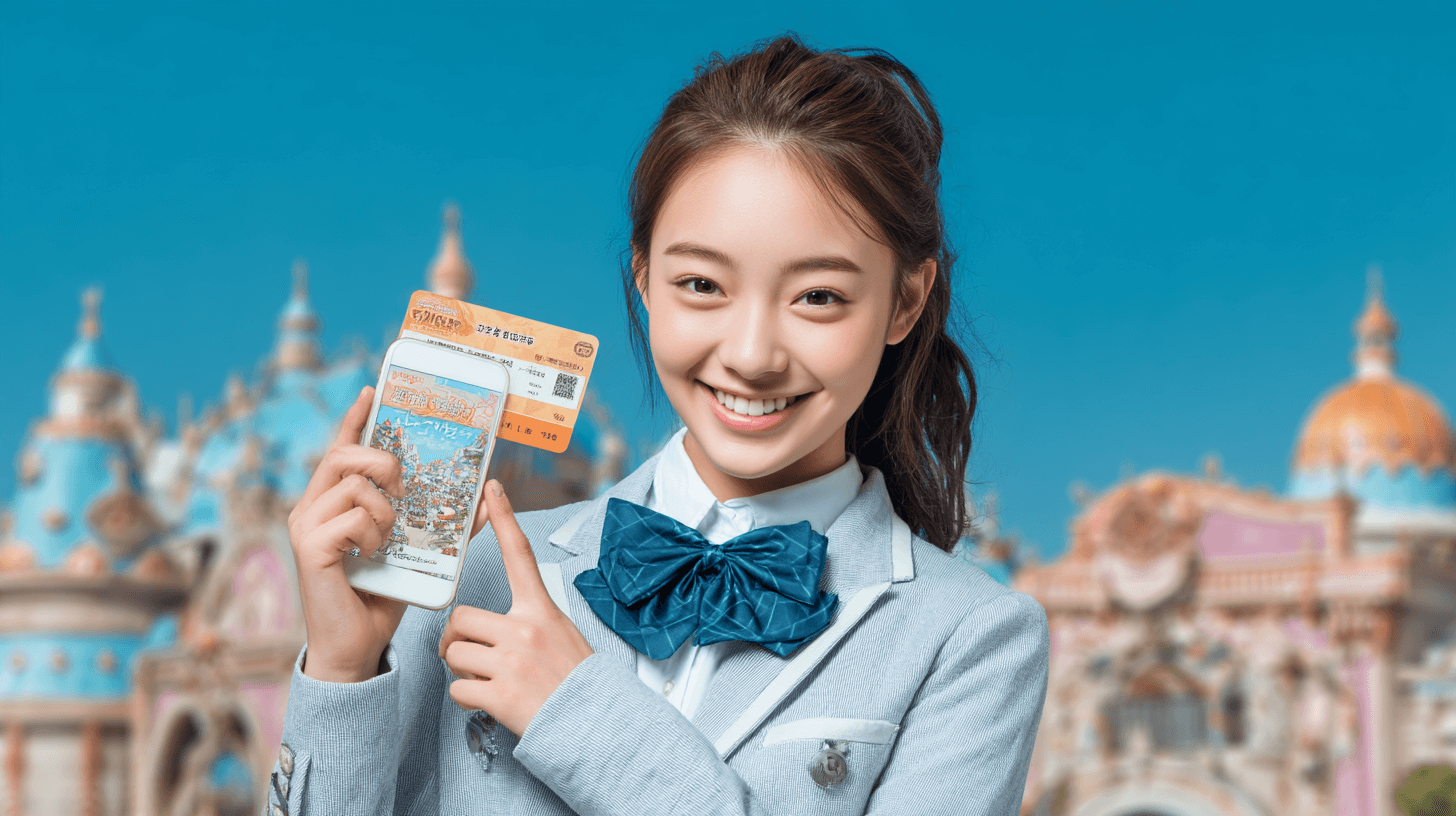 놀이공원에서-웃고-있는-청소년-이미지