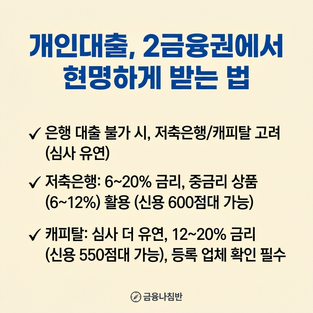개인대출 쉽게받는곳 - 2금융권 저축은행과 캐피탈