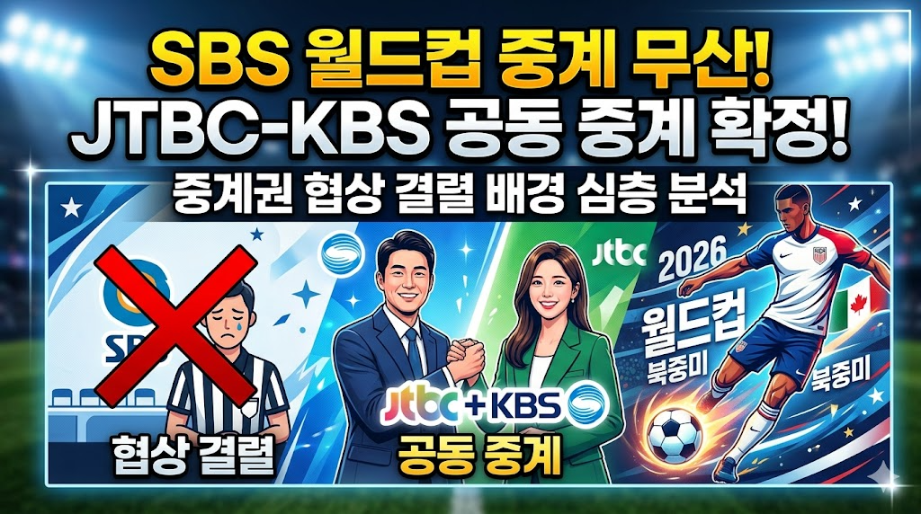 2026 북중미 월드컵 SBS 중계 무산! JTBC-KBS 공동 중계 확정 및 중계권 협상 결렬 배경 분석