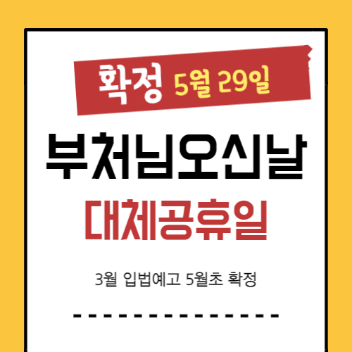 2023년 부처님오신날 대체공휴일 확정