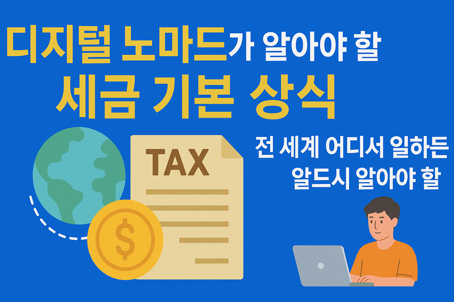 세금은 국경을 넘지 않는다고요? 디지털 노마드에게는 그렇지 않습니다. 자유롭게 일하는 삶 속에도 반드시 챙겨야 할 '세금의 룰'이 있습니다. 전 세계를 무대로 일하는 노마드라면 꼭 알아야 할 세금 기초 상식을 소개합니다