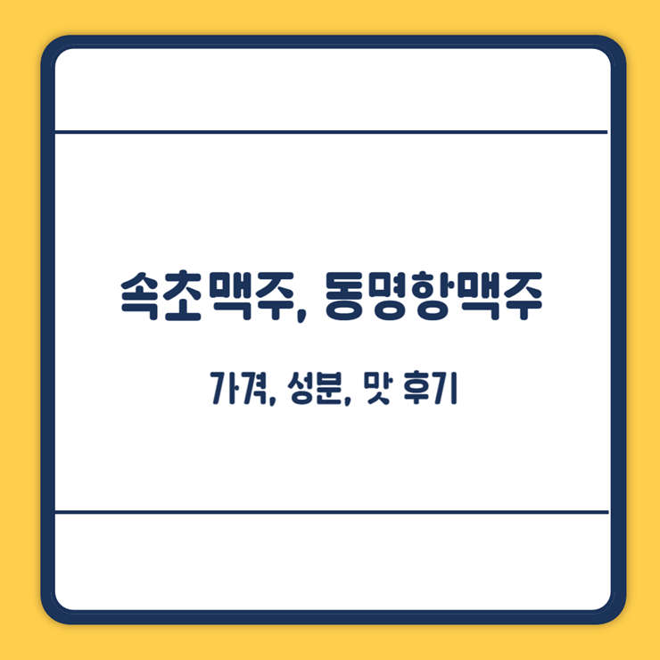 속초맥주 가격