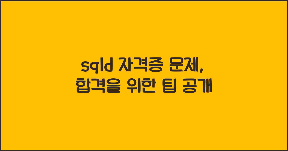 sqld 자격증 문제