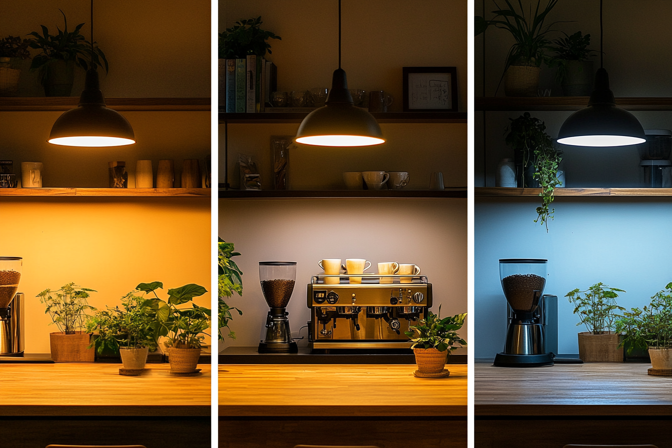 세 가지 조명 스타일 비교