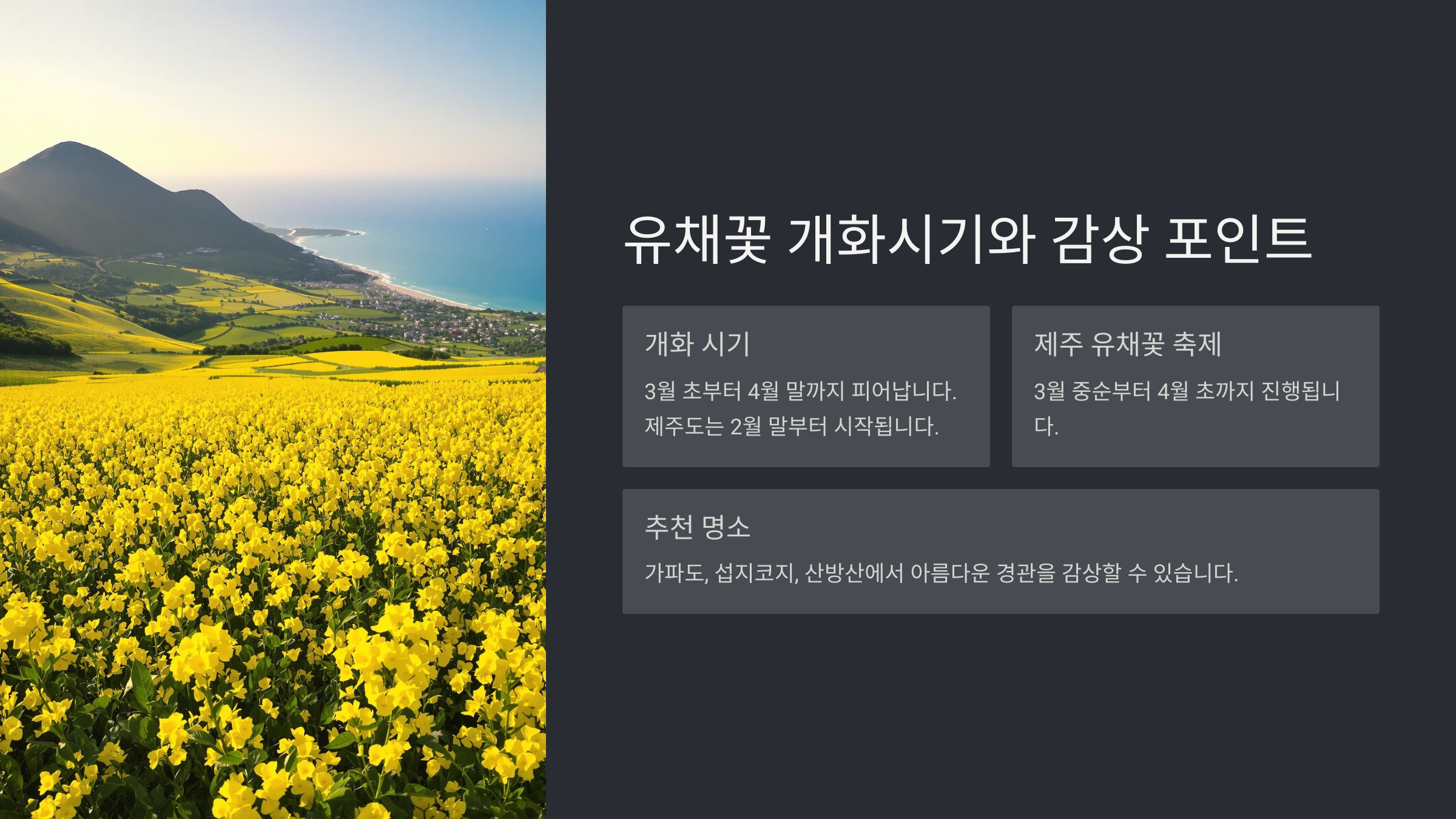 봄꽃 개화시기와 아름다운 명소
