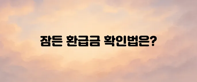휴면환급금 조회 방법 총정리