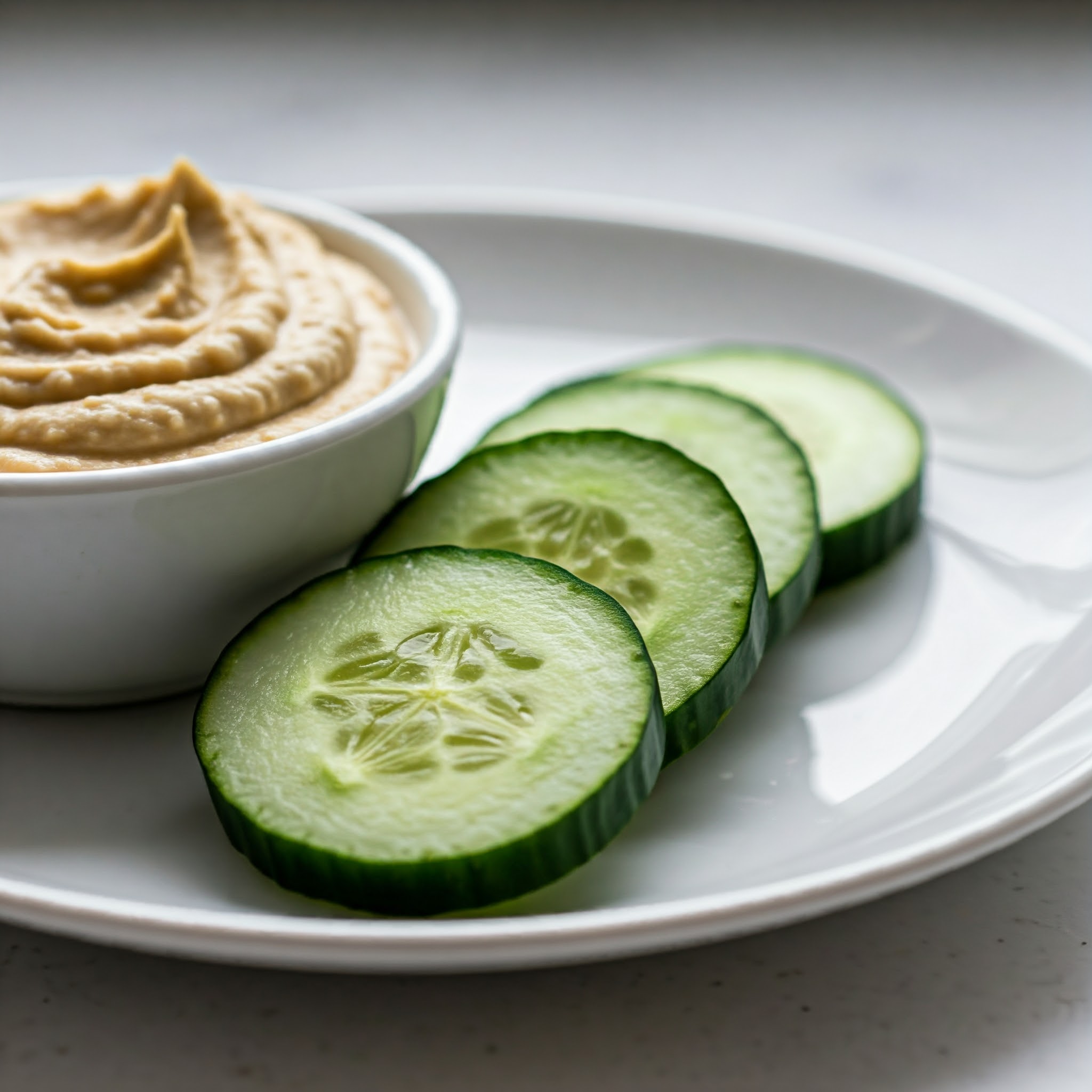 초간단 오이 슬라이스와 허머스