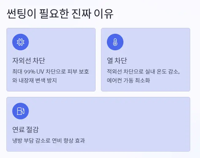 자동차 썬팅 필요 이유