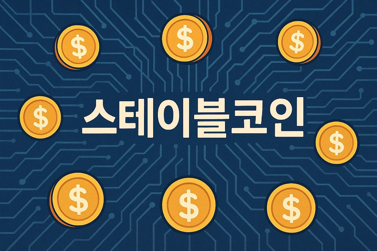 AI이미지. 스테이블코인이라는 핵심 키워드를 중심으로 디지털 금융의 안정성을 표현한 가상 이미지