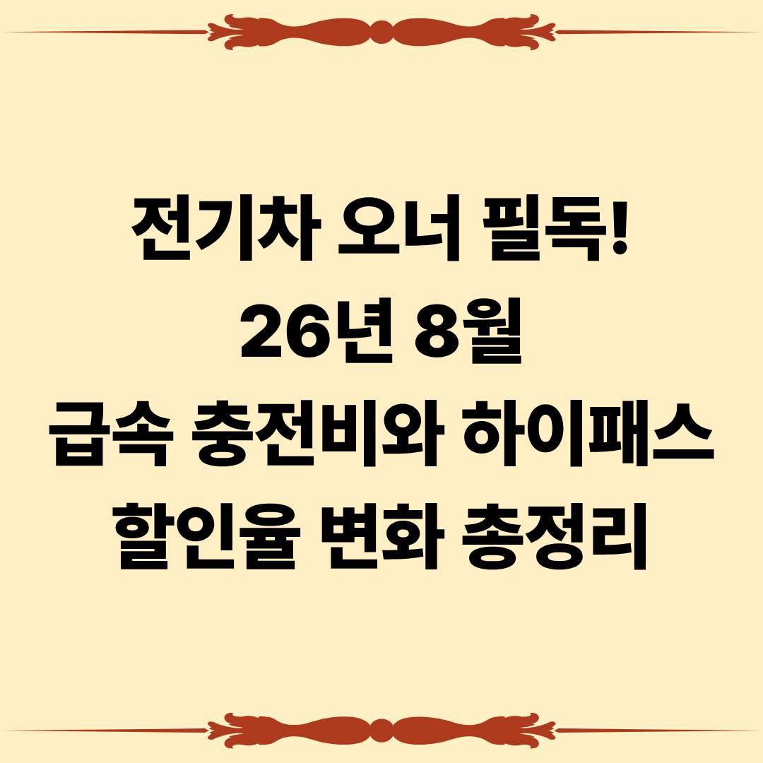 전기차 급속 충전비와 하이패스 할인율 변화