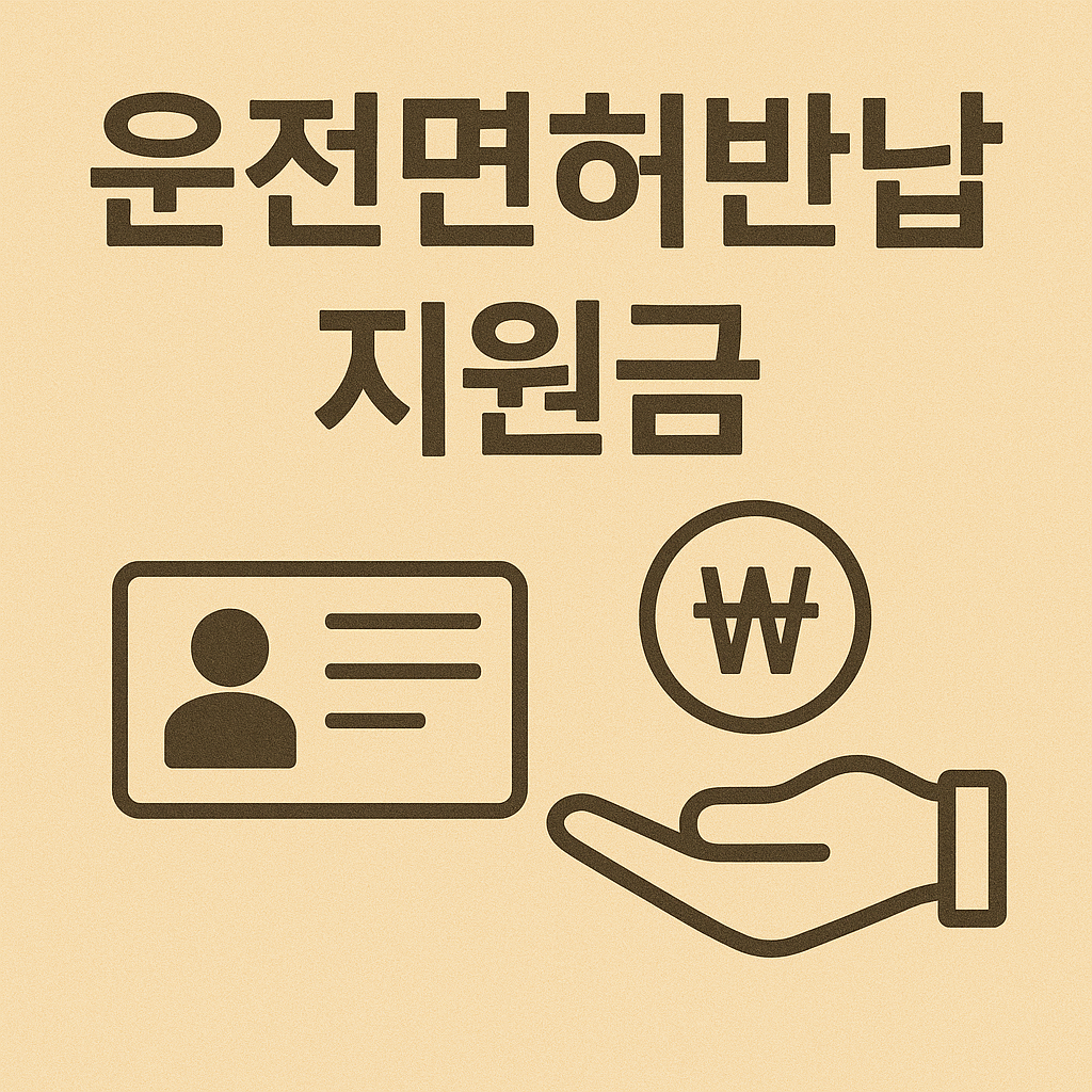 65세 이상 운전면허 반납 시 지원금 총정리