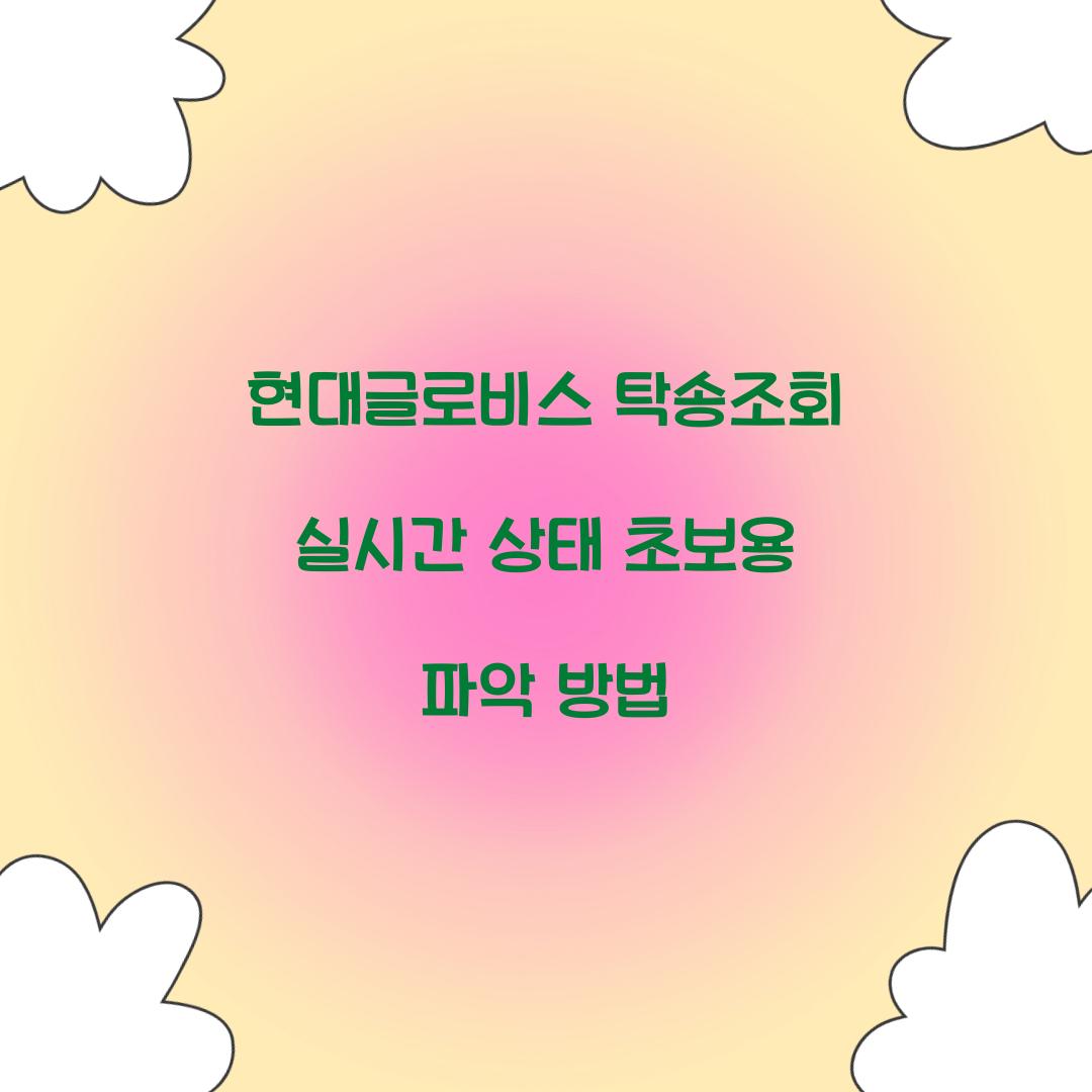 현대글로비스 탁송조회