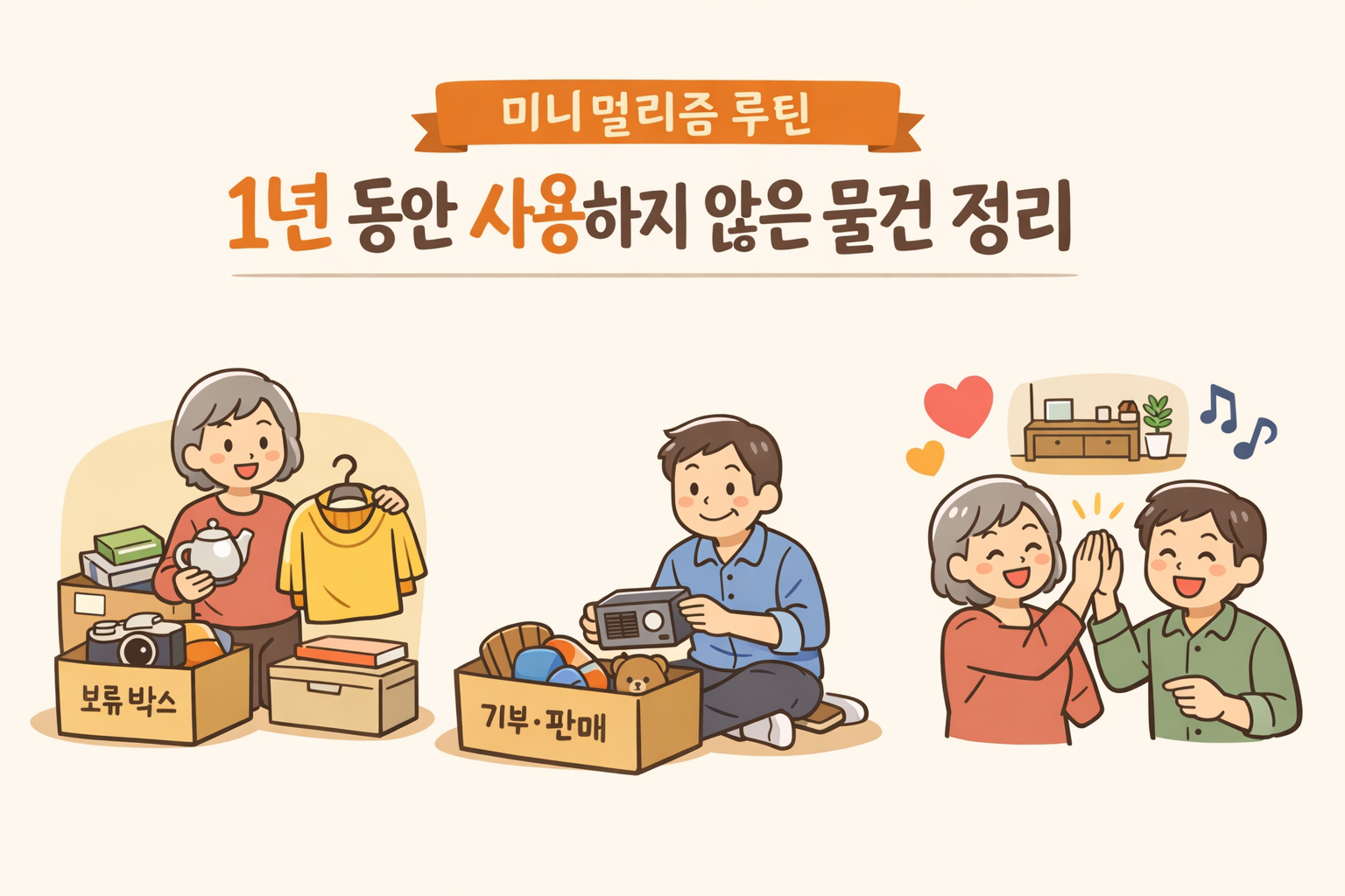 1년 동안 사용하지 않은 물건 정리하는 미니멀리즘 루틴