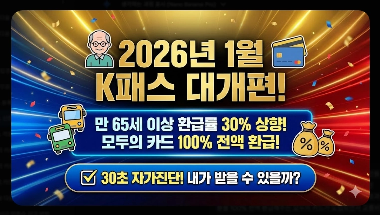 2026 K패스 신청 대상(제외, 조건, 지역)(+방법)