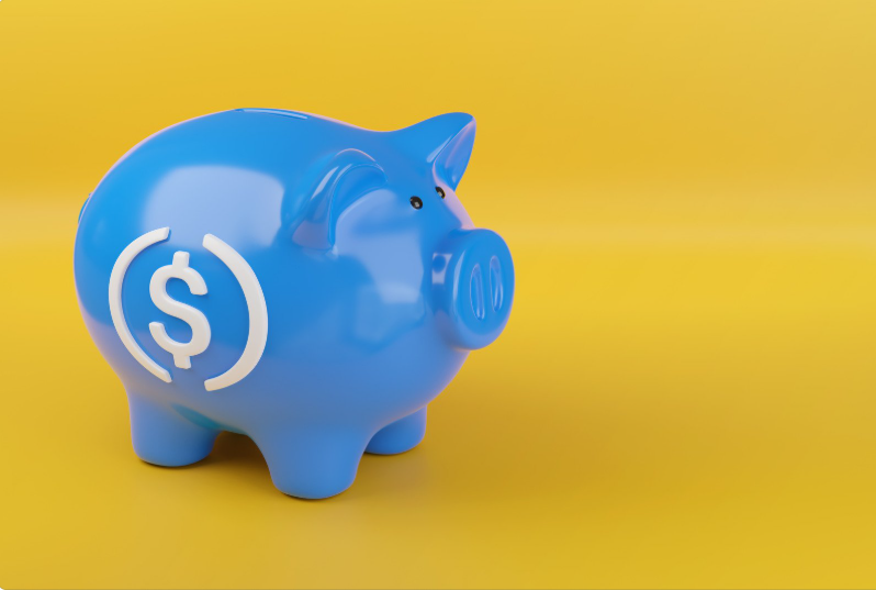 piggy bank with stable coin
