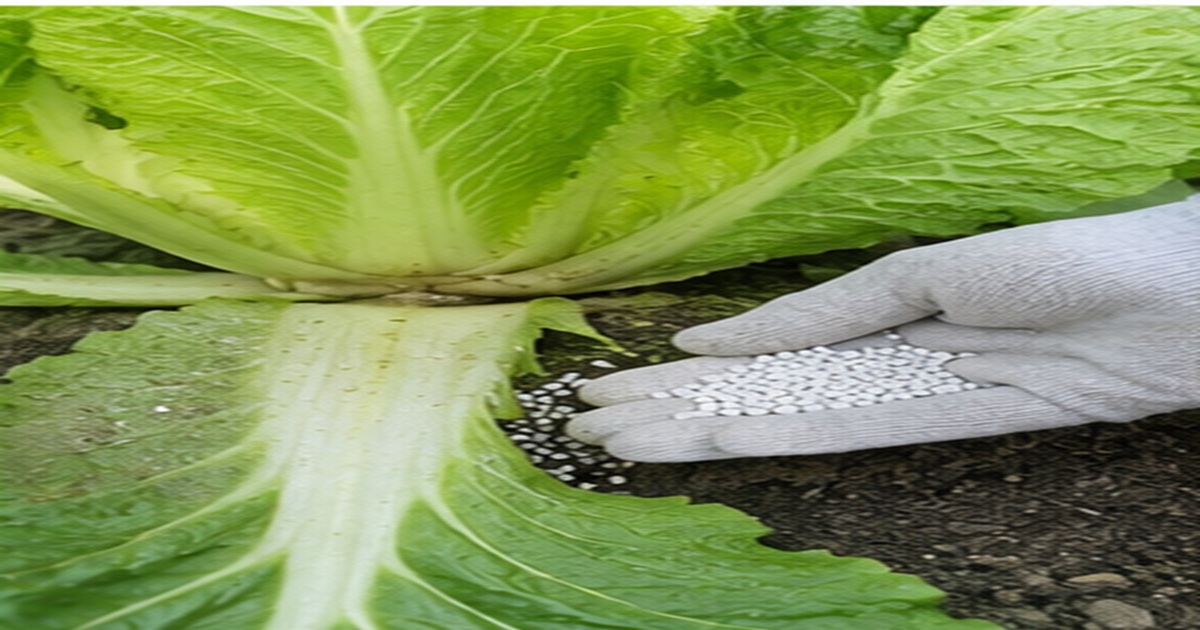 배추에 비료를주는사진