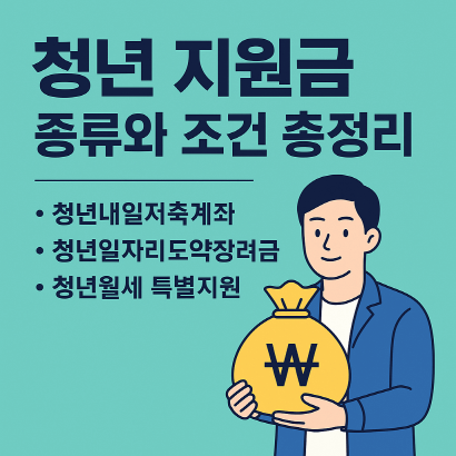 꼭 알아야 할 청년 지원금 종류 &amp; 신청팁 : 청년 지원금 종류별 안내서