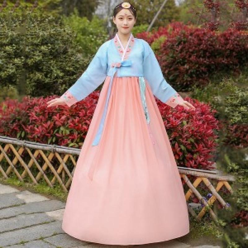 전주 한옥 마을 한복 대여 하늘색 분홍색 양반 중전류 드레스