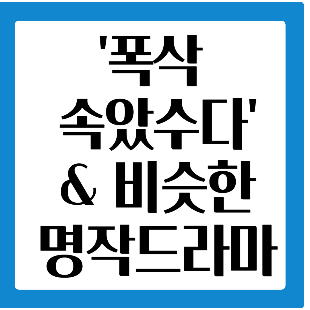 폭삭 속았수다 그리고 비슷한 드라마 소개