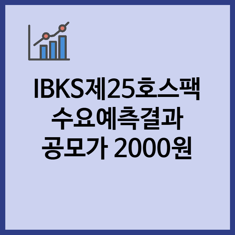 IBKS제25호스팩 수요예측결과, 공모주 청약