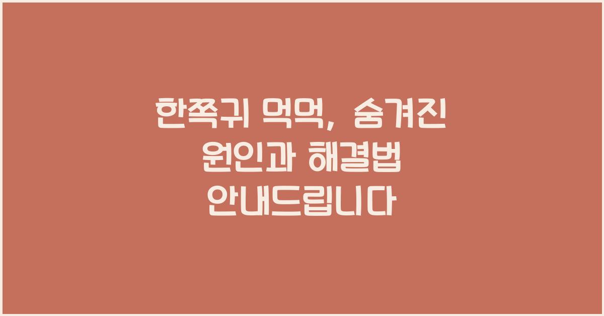 한쪽귀 먹먹