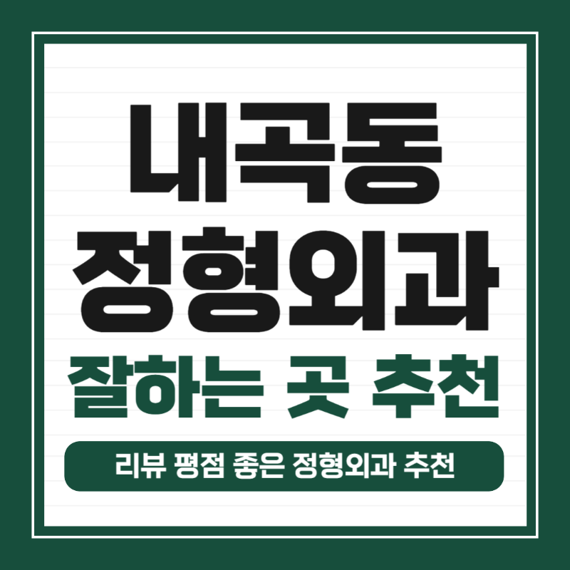 서초구 내곡동 정형외과 유명하고 잘하는 곳 추천 TOP 5