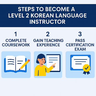 HRD-Net 검색, 수강신청, 실습 수료, 시험 응시 등 자격취득 절차를 순차적으로 시각화한 인포그래픽입니다. 각 단계를 따라가며 필요한 준비 요소를 쉽게 확인할 수 있습니다.