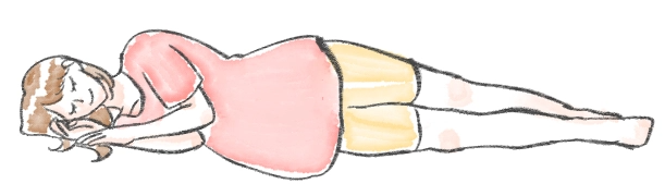 옆으로 누운 일러스트