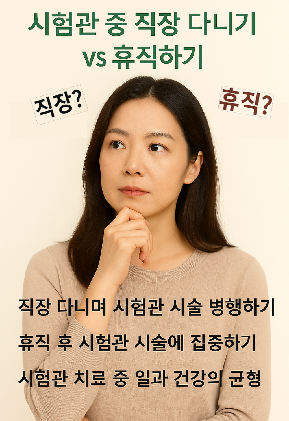 시험관 중 직장 다니기 vs 휴직하기 인포그래픽