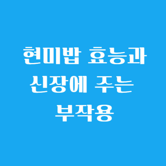 현미밥 효능과 신장에 주는 부작용