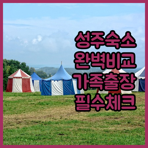 경상북도 성주 숙소 정밀 비교 분석 ..