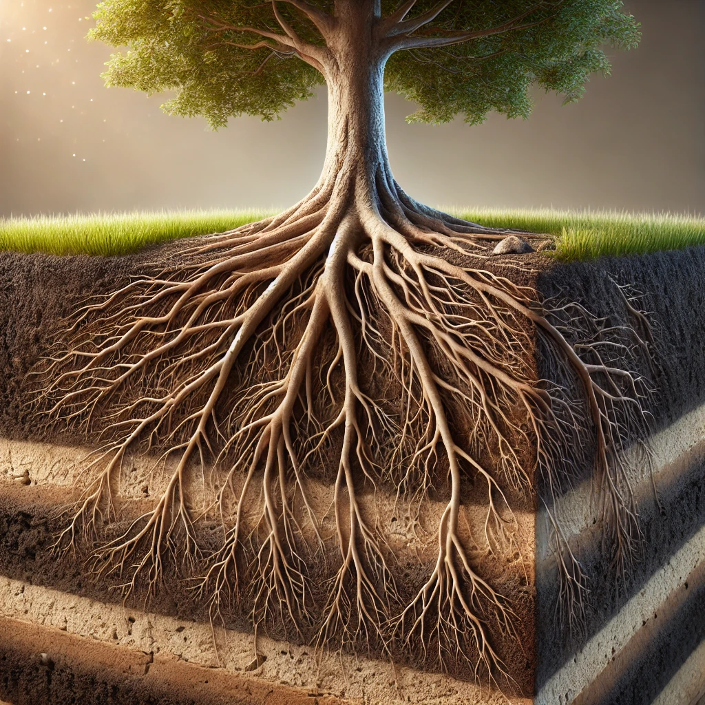 뿌리를 내린 나무