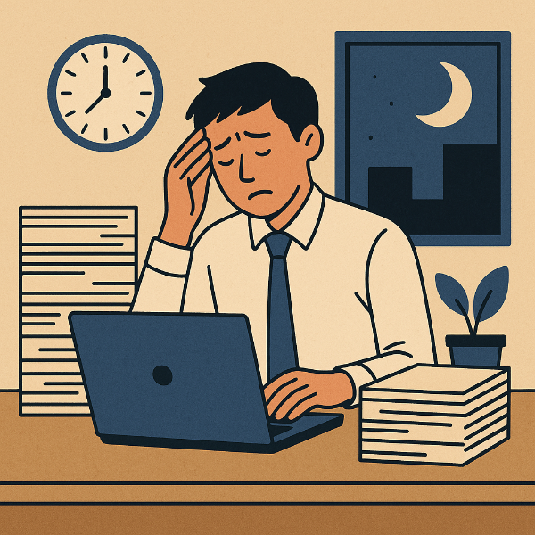 직장인의 정신 건강에 관한 일러스트 이미지