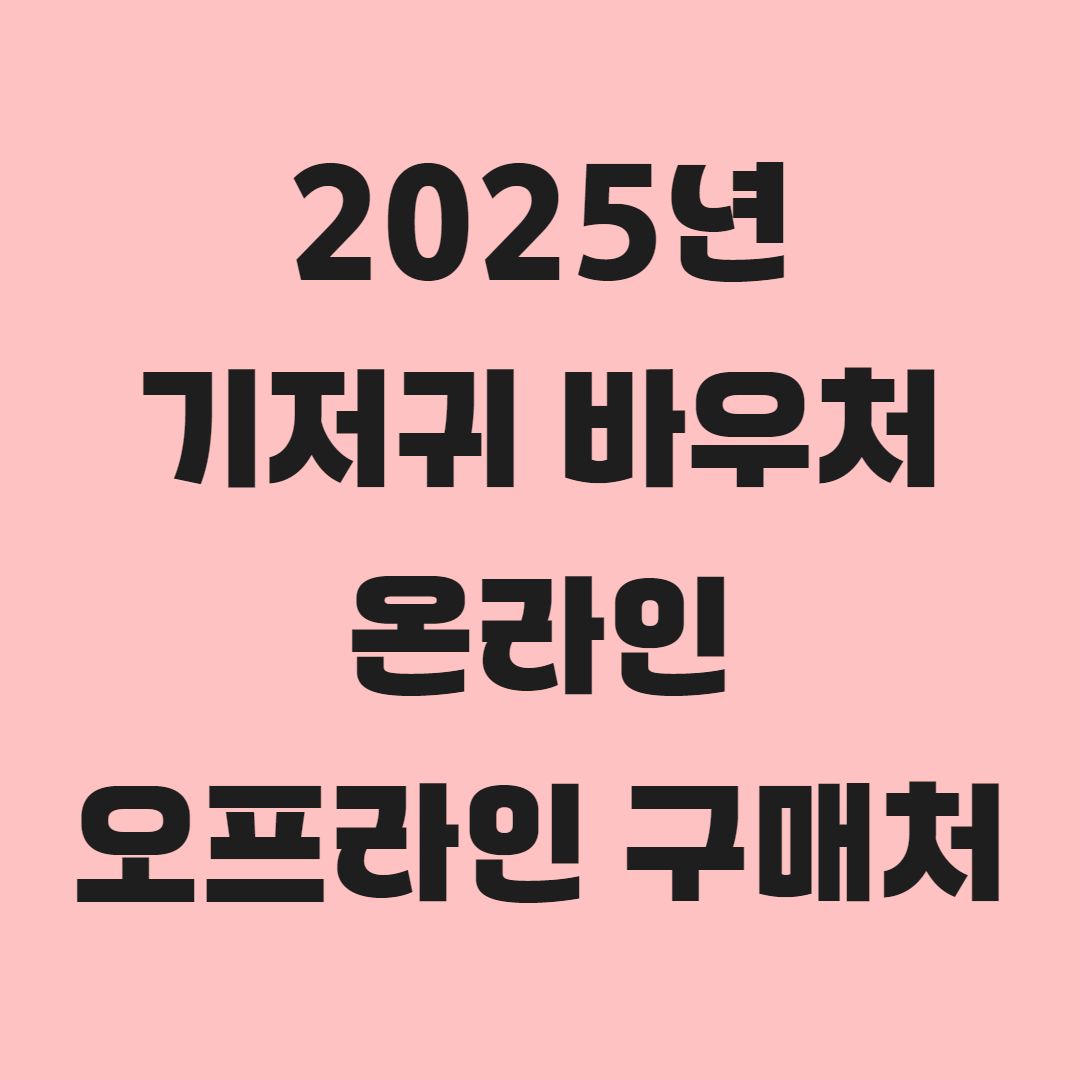 기저귀 바우처 온라인 오프라인 구매처 사용처