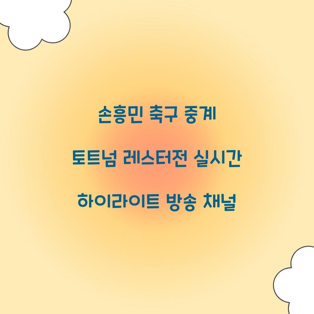 손흥민 축구 중계