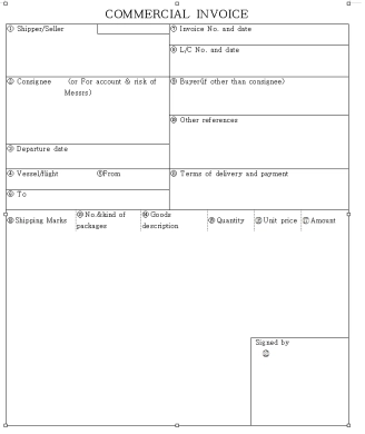 commercial invoice 양식