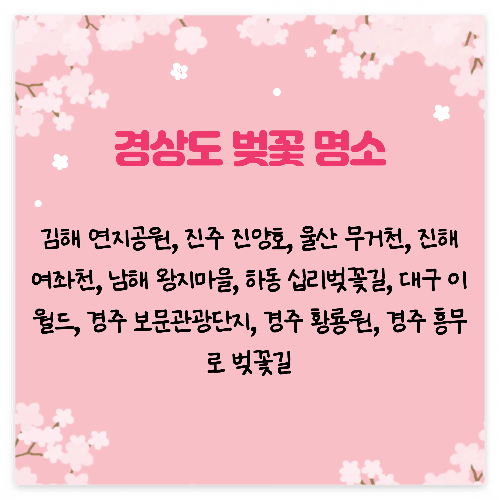 경상도 벚꽃명소&여행지