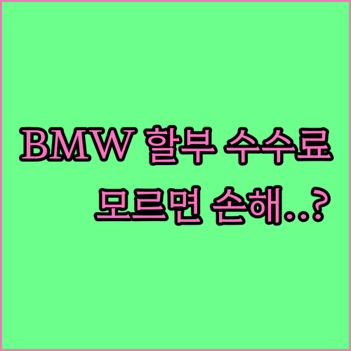 BMW 자동차 할부 중도 상환 수수료..