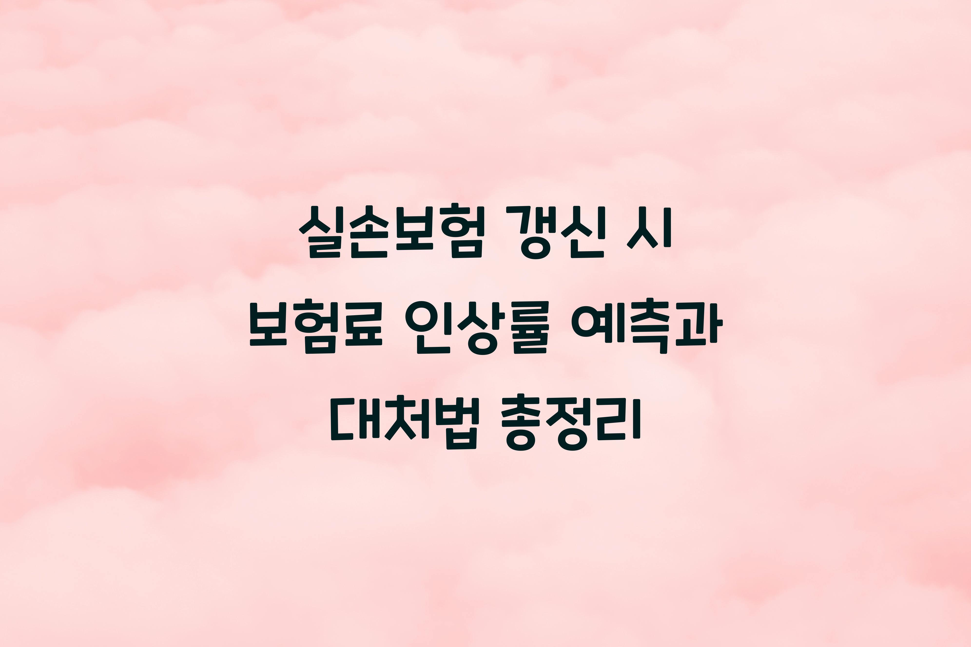 실손보험 갱신 시 보험료 인상률