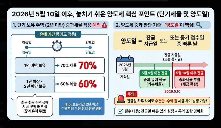 다주택자 양도소득세 [5월 9일 전 잔금 필수] 달라지는 세율 및 절세 방법 4가지